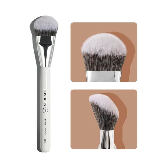 202 White Multitask Angled Makeup Precision Face Blending Blush Brush - Picture 2 of 5